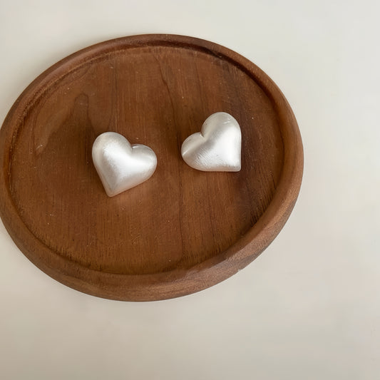 Metal Heart Stud Earrings